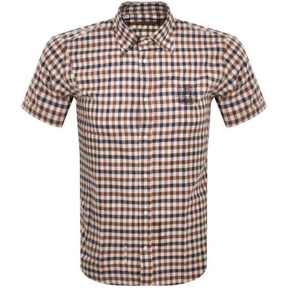 Aquascutum-London-Short-Sleeve-Shirt-Beige