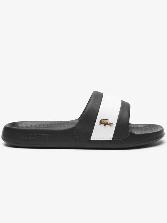 Lacoste slider black and white